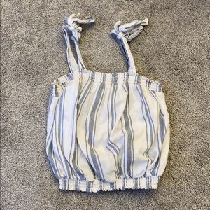 striped tank blouse with ties in the sleeves